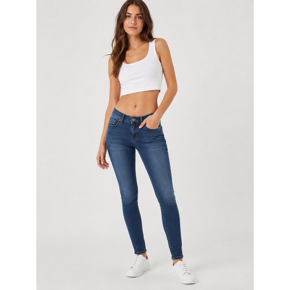 Free People FP Skinny Jeans Womens 28 Medium Wash Stretch Mid Rise 27 Inseam